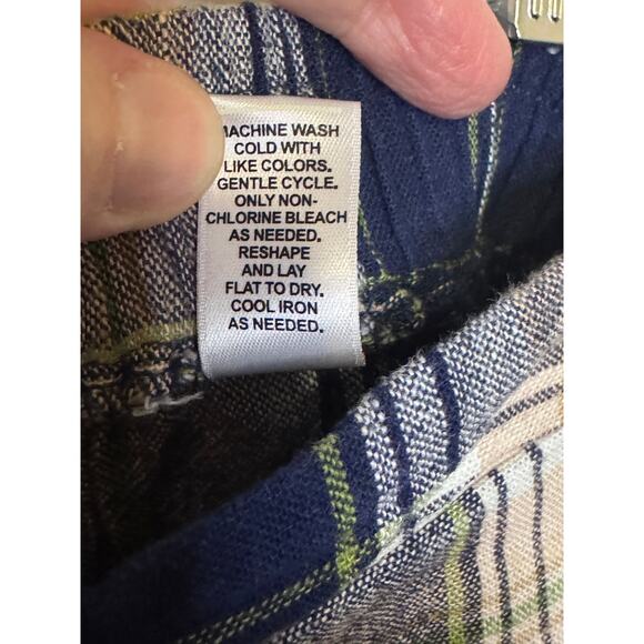 Women's Versona Linen Plaid Shorts Size S - Picture 5 of 5
